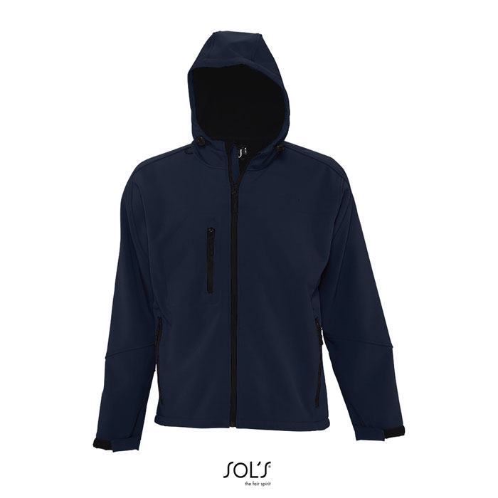 Veste à capuche publicitaire sofshell Homme French Marine
